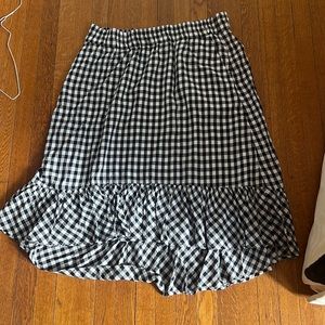 Navy and white checked skirt